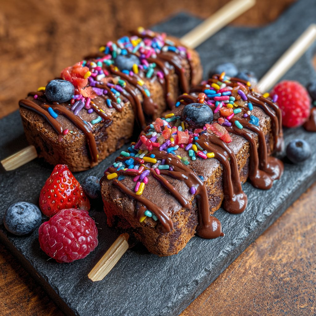 Super Bowl Desserts Brownie Skewers