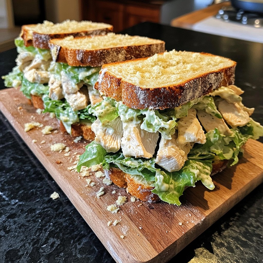 Easy Slow Cooker Chicken Caesar Sandwiches