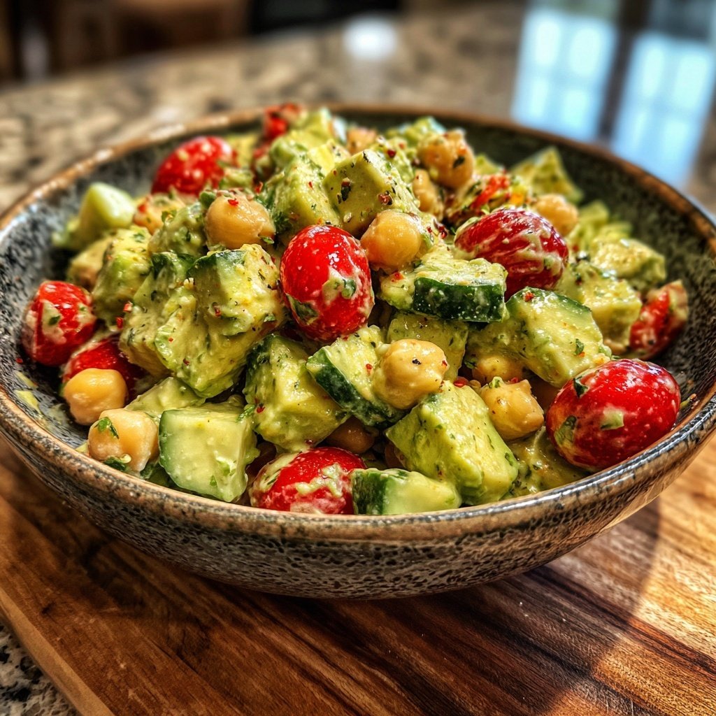 Healthy & Light Avocado Chickpea Salad