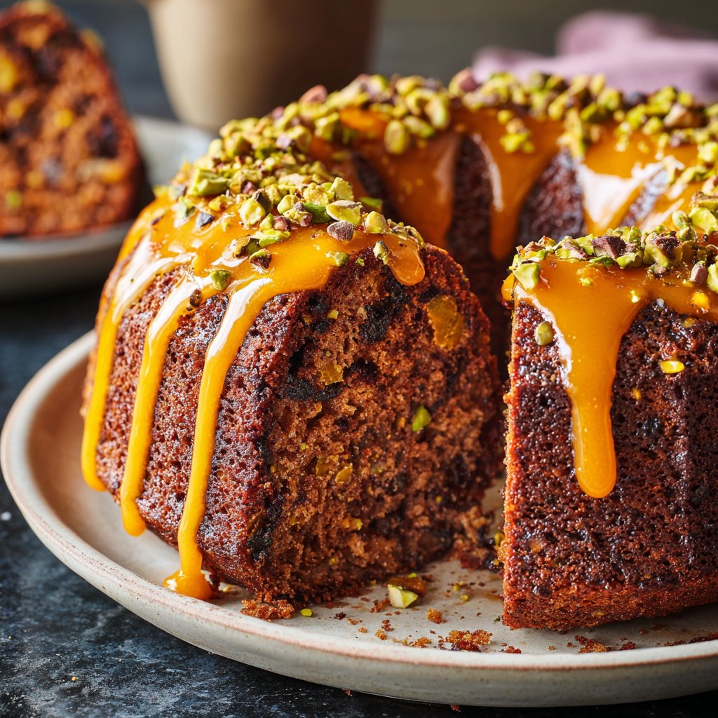 Chocolate Orange Pistachio Snack Cake