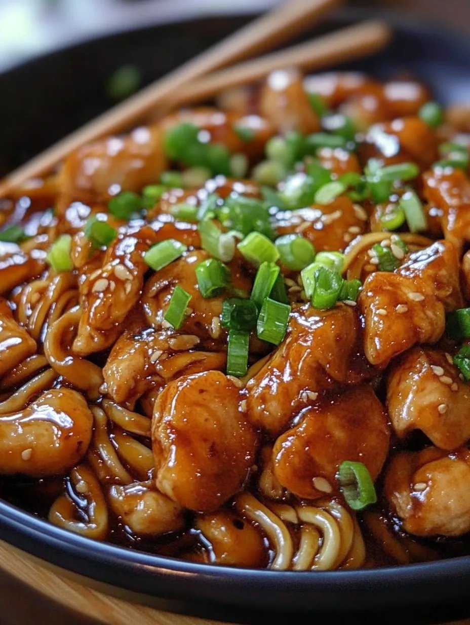 Sticky Garlic Chicken Noodles