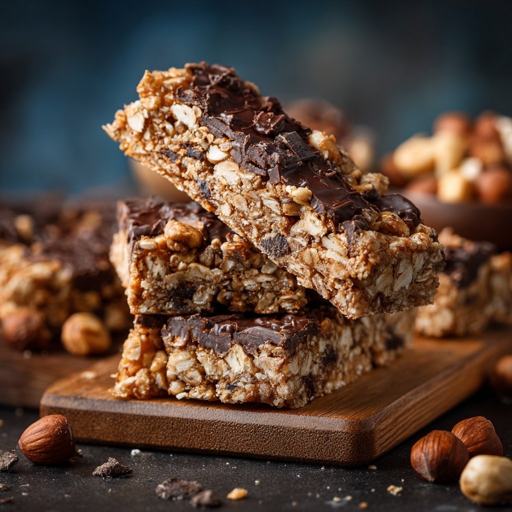 Chocolate Hazelnut Oat Snack Bars