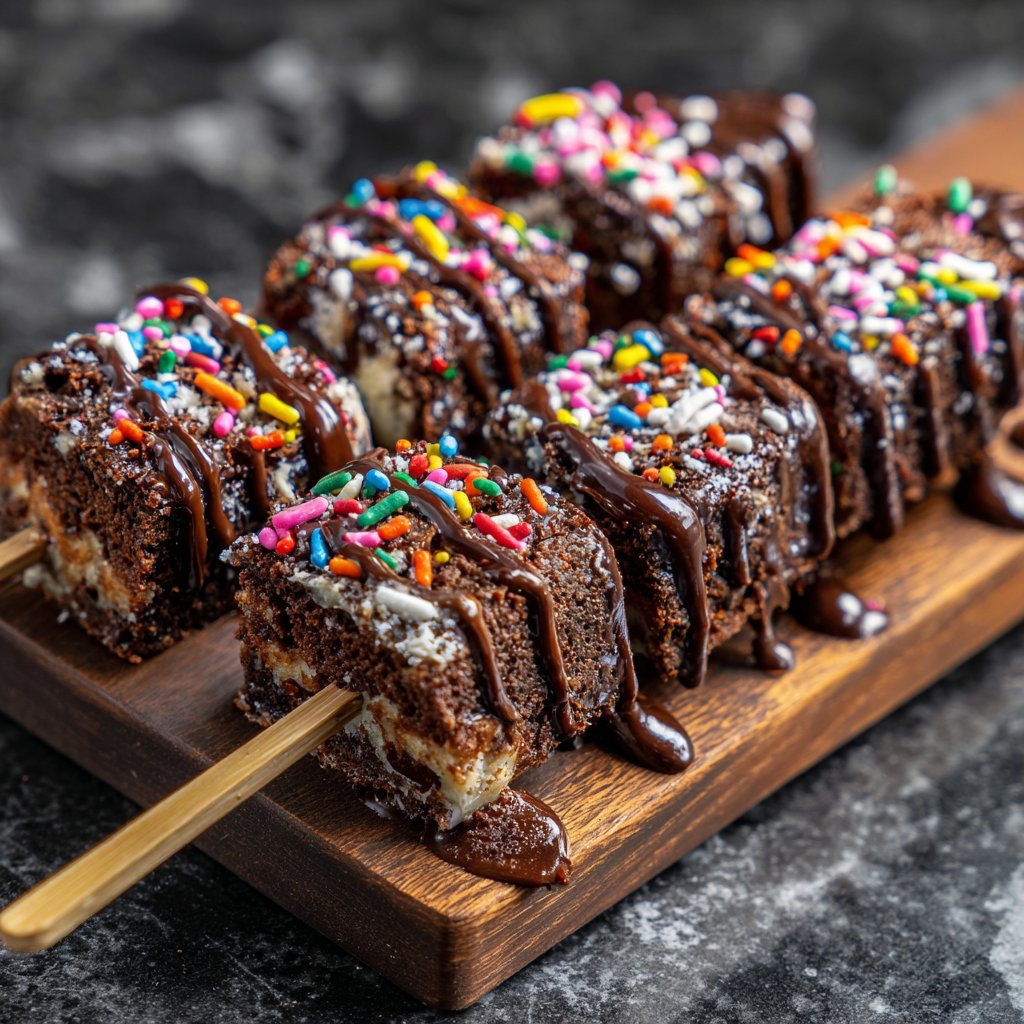 Super Bowl Brownie Skewers