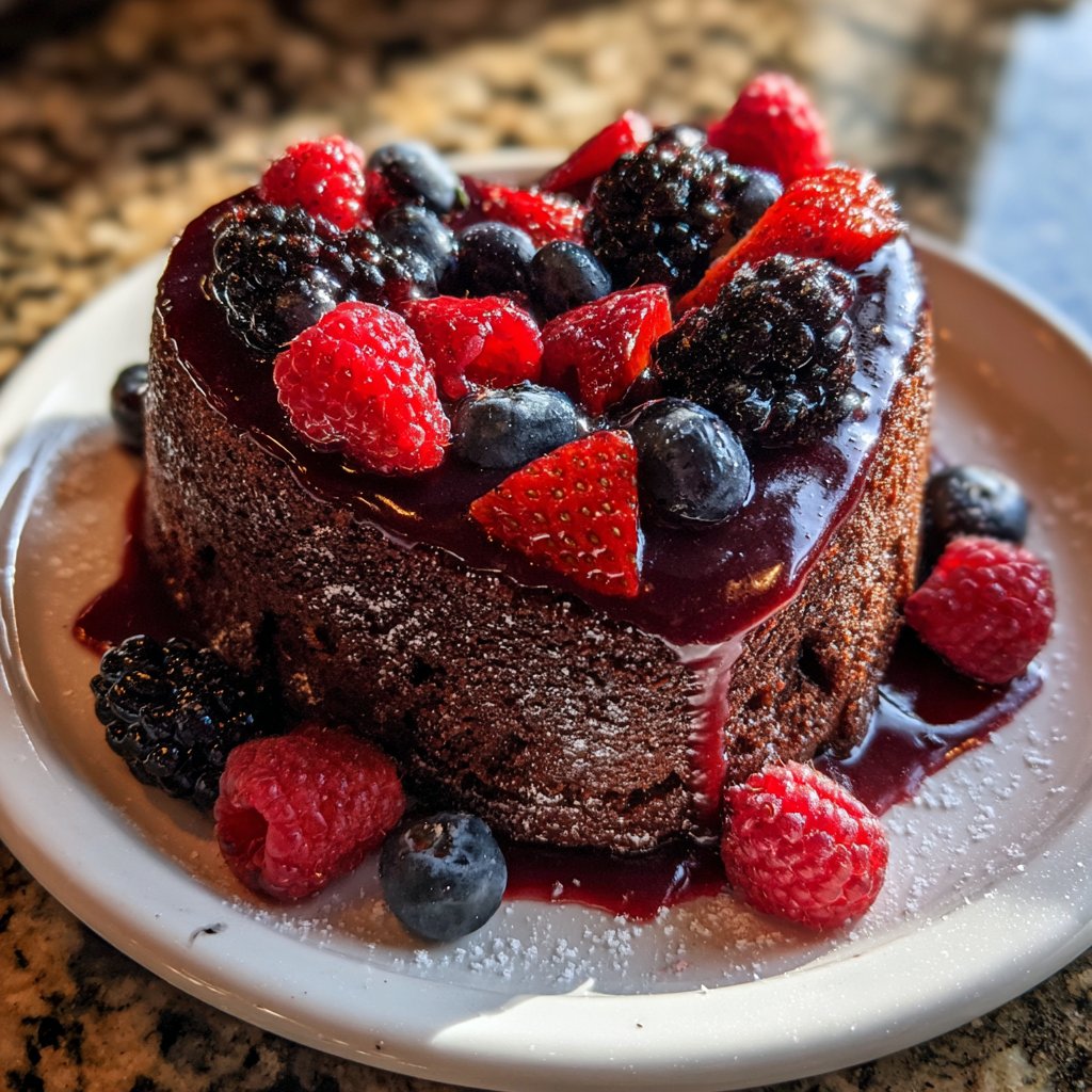 Mini Heart Cake with Berry Glaze