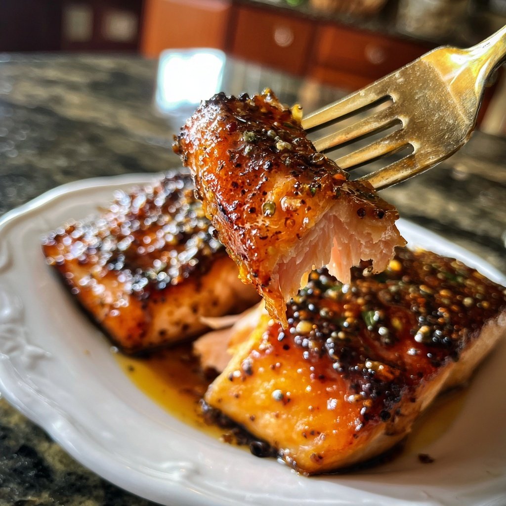Salmon with Honey Rose Pepper Sauce