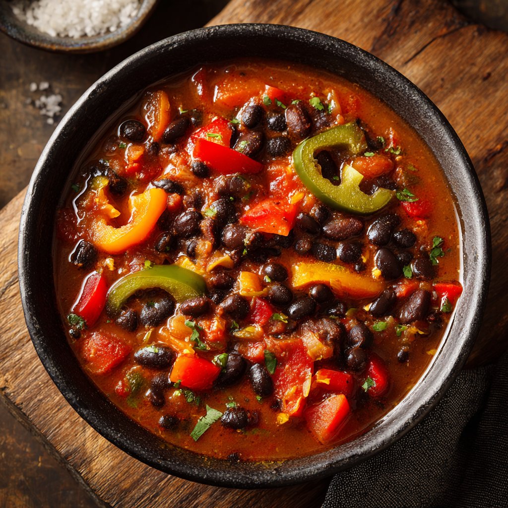 Healthy Crockpot Black Bean Chili