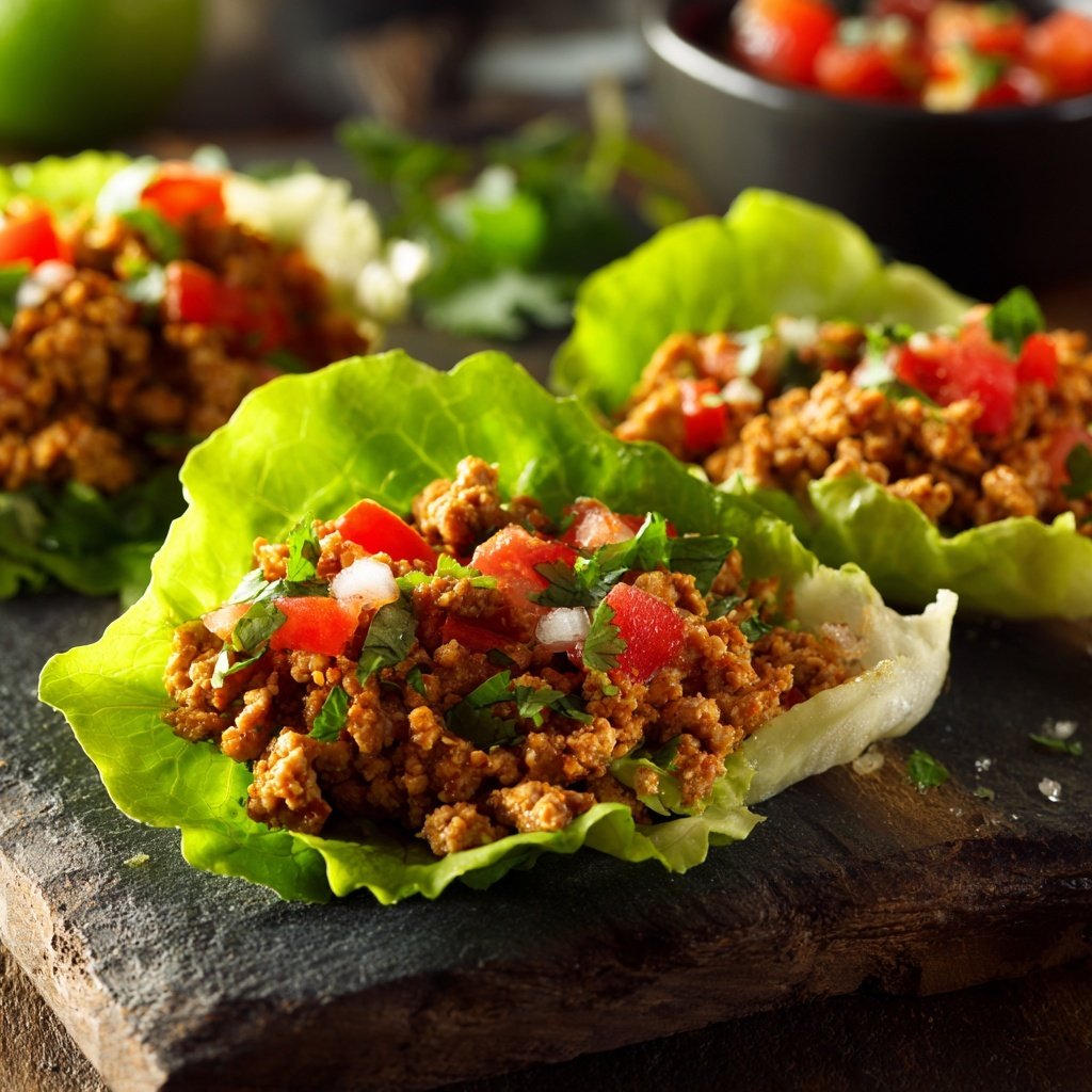 Ground Chicken Taco Lettuce Wraps