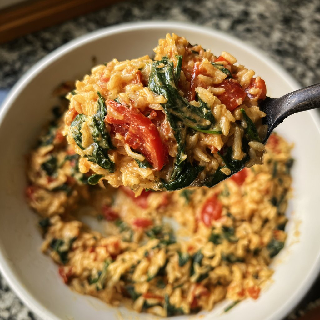 Creamy Spinach Tomato Rice