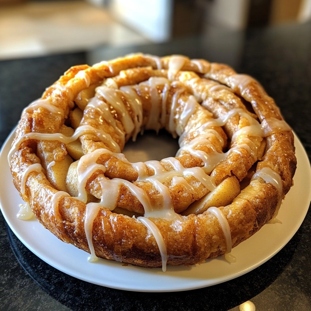 Cozy Apple Kringle with Vanilla Glaze