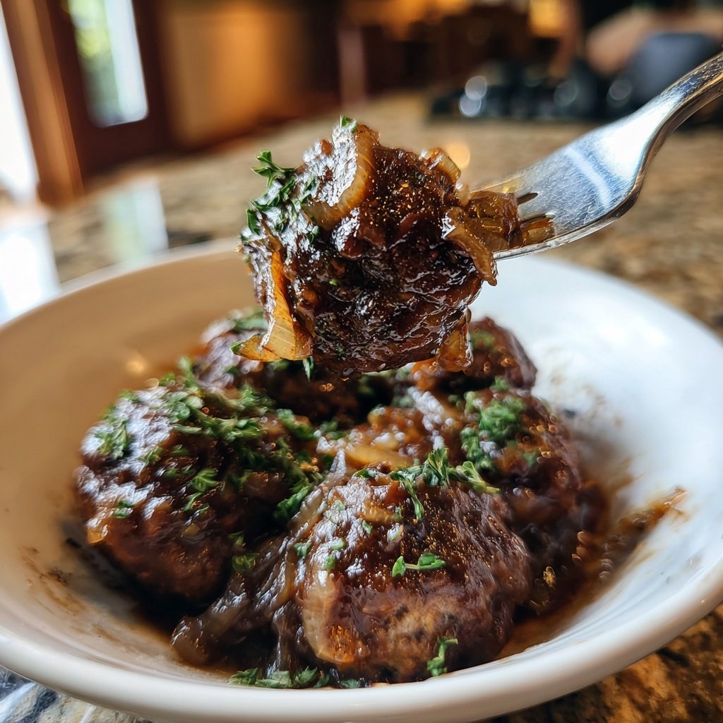 Slow Cooker Salisbury Steak Meatballs