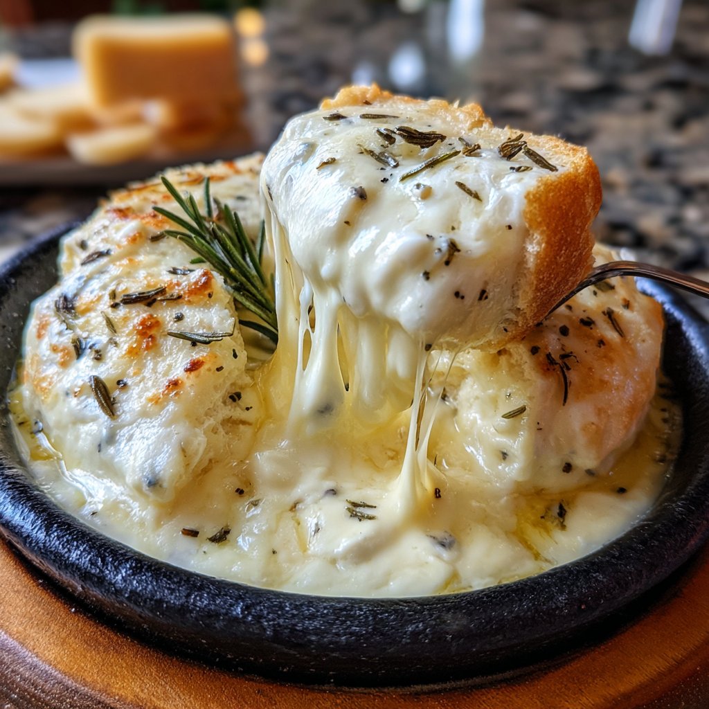 Fondue with White Cheddar and Rosemary