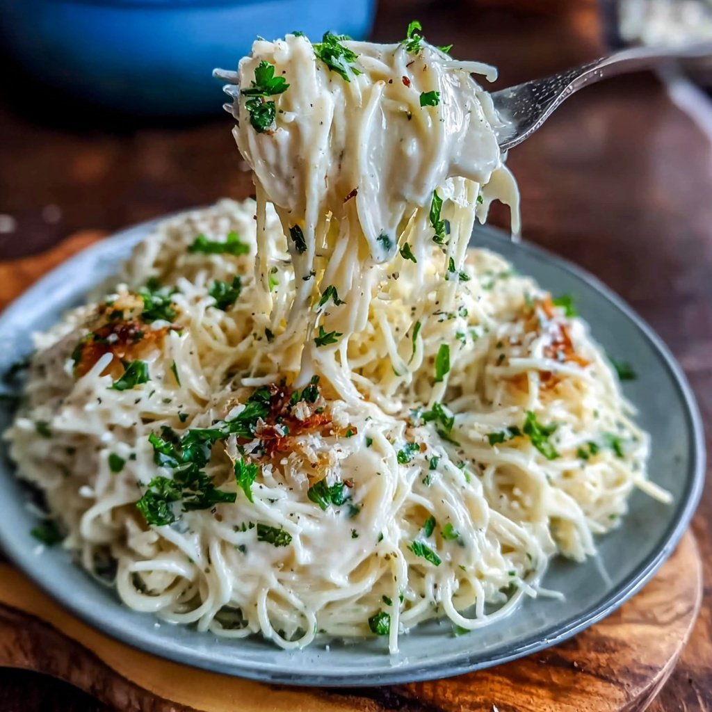 Angel Hair Pasta With Alfredo Sauce