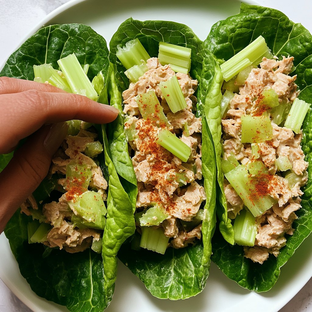 Simple Tuna Salad Lettuce Wrap Lunch