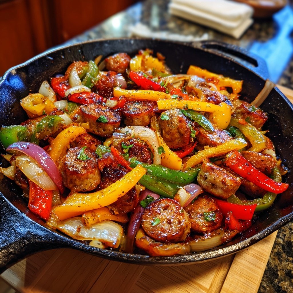 One Pan Sausage Peppers And Onions