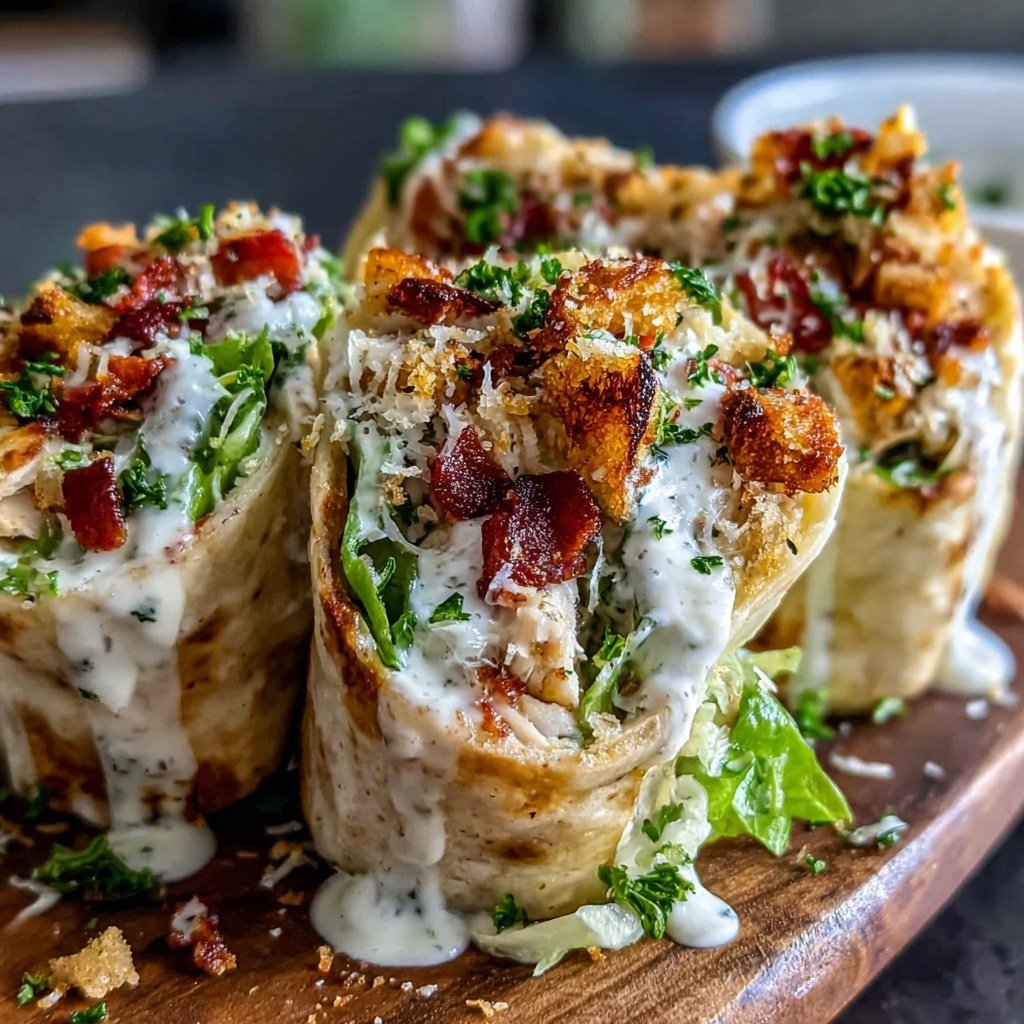 Healthy Chicken Caesar Salad Wraps